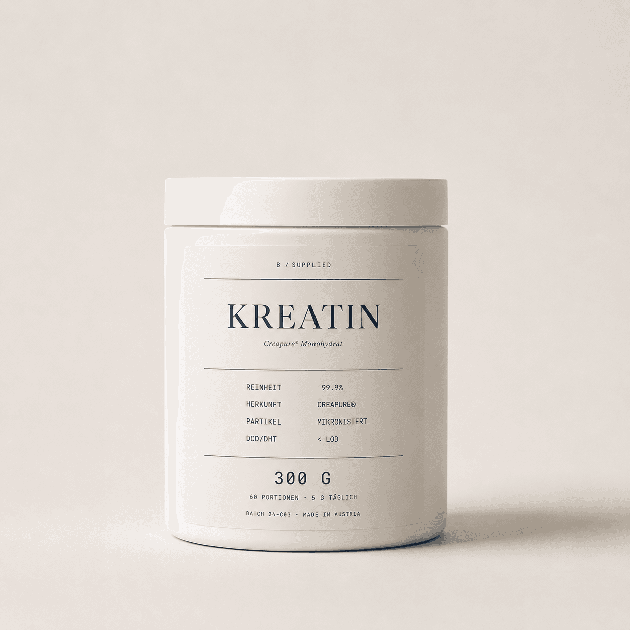 B/SUPPLIED Kreatin — Creapure® Monohydrat in weißer Dose
